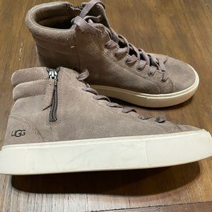 UGG Shoes OLLI Women's Size 7.5 Grey Suede High-Top Sneaker Zip-Up 1105370